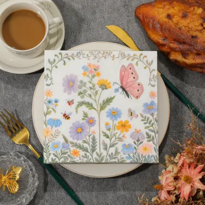 20 Pcs Floral Print Paper Napkins