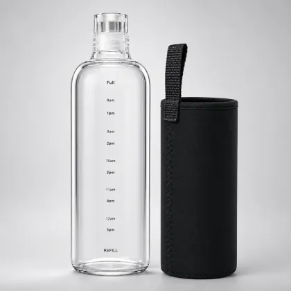 Glass Water Bottle With Cover - 1000ml