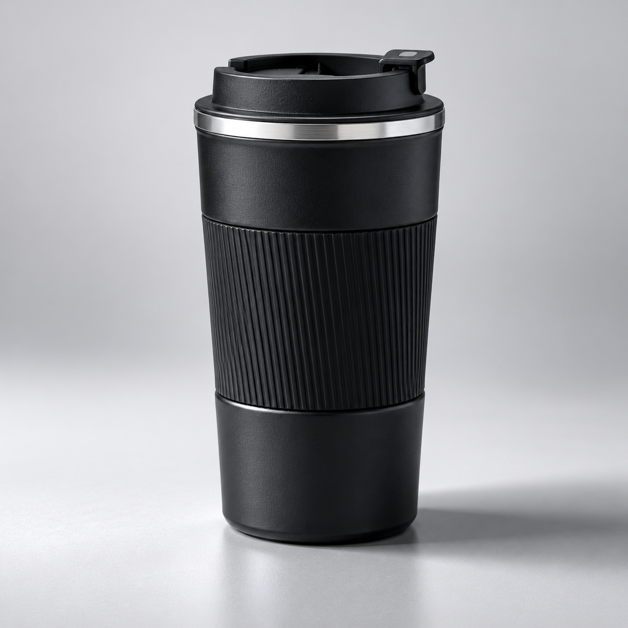 Matte Black Insulated Travel Mug – 500 ml