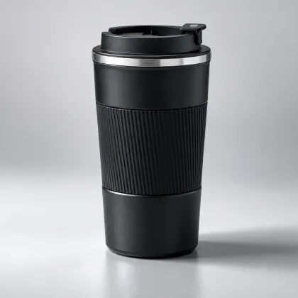 Matte Black Insulated Travel Mug – 500 ml
