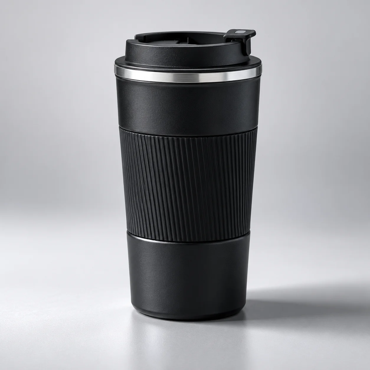 Matte Black Insulated Travel Mug – 500 ml