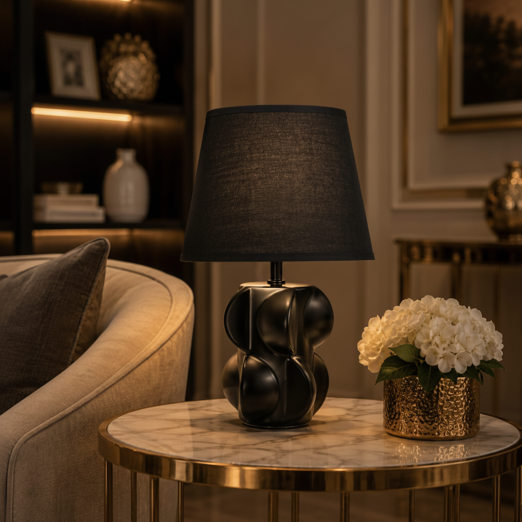 Noir Sculptural Ceramic Table Lamp