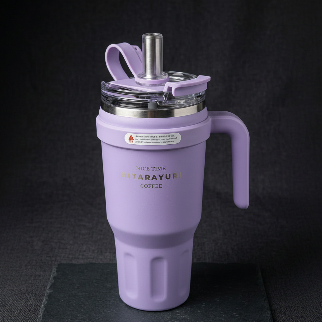 SITARAYURI Insulated Tumbler Mug with Handle & Straw