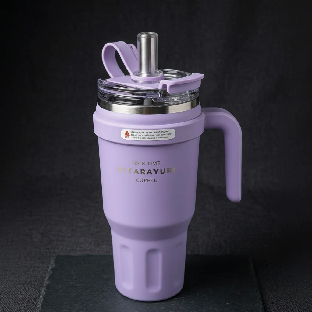 SITARAYURI Insulated Tumbler Mug with Handle & Straw